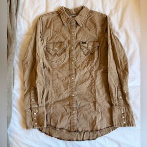 Wrangler Retro Western Tan Pearl Snap Shirt
